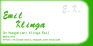 emil klinga business card